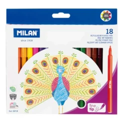 Milan Caja 18 Rotuladores Colores Punta Fina
