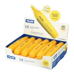 Milan Caja Expositora 12 Marcadores Fluorescentes Capsule Amarillo