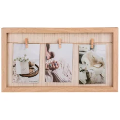 Marco Para 3 Fotos Con Pinzas Madera 43X23