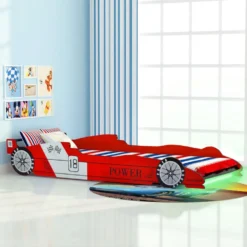VIDAXL Cama Infantil Con Forma De Coche Carreras Y Led